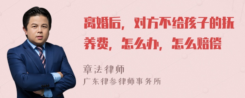 离婚后，对方不给孩子的抚养费，怎么办，怎么赔偿