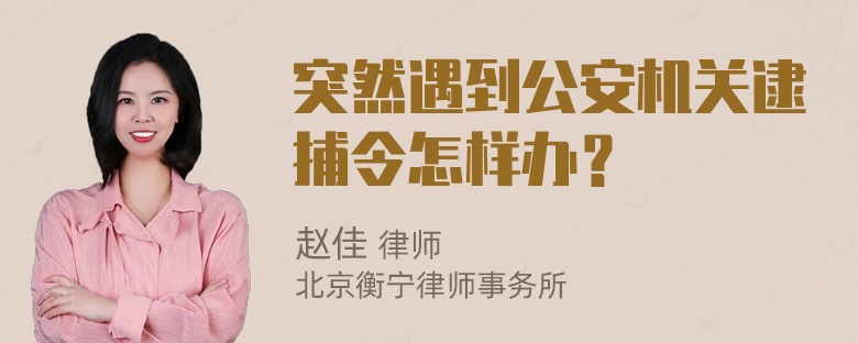 突然遇到公安机关逮捕令怎样办？