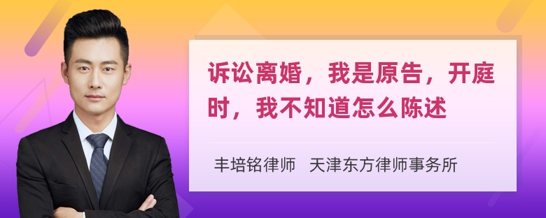 诉讼离婚，我是原告，开庭时，我不知道怎么陈述