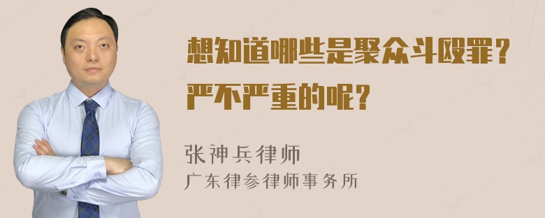 想知道哪些是聚众斗殴罪？严不严重的呢？