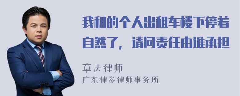 我租的个人出租车楼下停着自然了，请问责任由谁承担