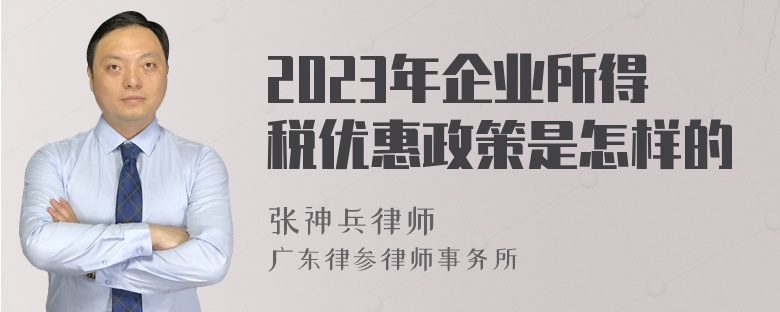 2023年企业所得税优惠政策是怎样的