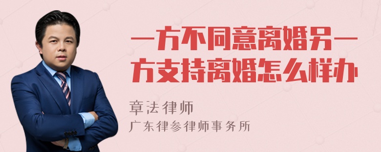 一方不同意离婚另一方支持离婚怎么样办