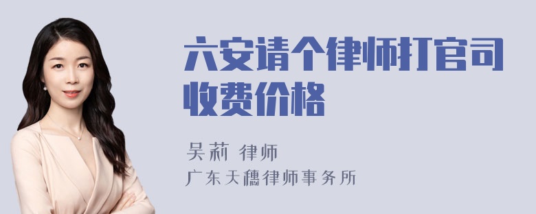 六安请个律师打官司收费价格