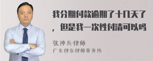 我分期付款逾期了十几天了，但是我一次性付清可以吗