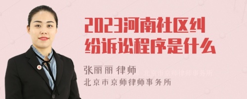 2023河南社区纠纷诉讼程序是什么