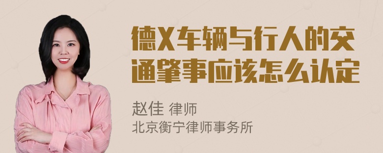 德X车辆与行人的交通肇事应该怎么认定