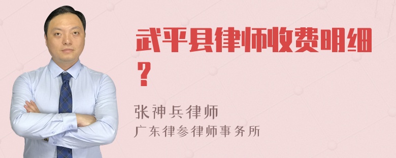 武平县律师收费明细？