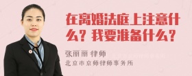 在离婚法庭上注意什么？我要准备什么？