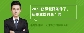 2023获得假释条件了，还要交处罚金？吗