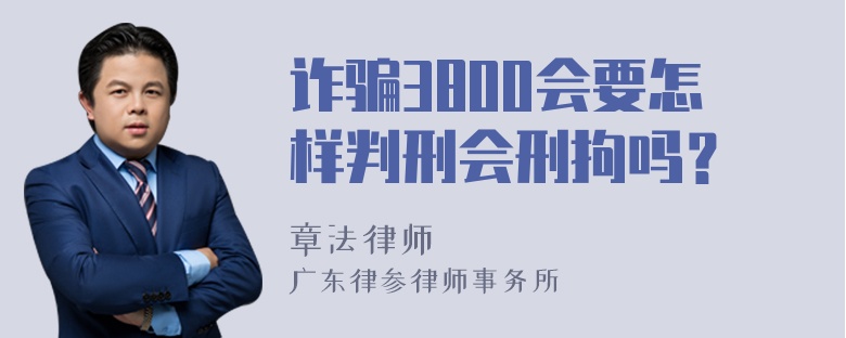 诈骗3800会要怎样判刑会刑拘吗？