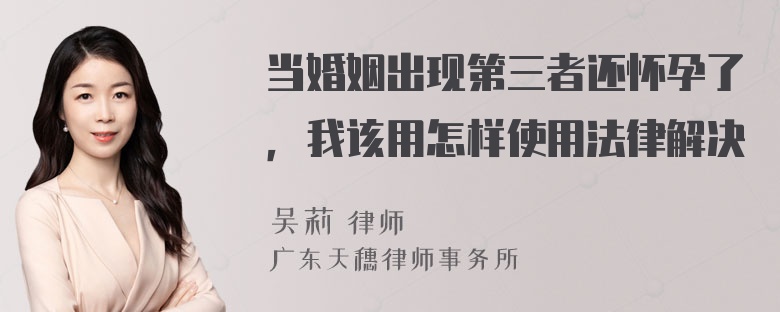 当婚姻出现第三者还怀孕了，我该用怎样使用法律解决