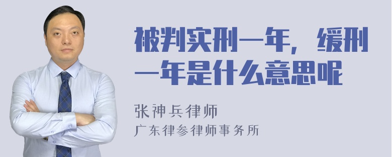 被判实刑一年，缓刑一年是什么意思呢