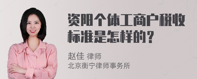 资阳个体工商户税收标准是怎样的？