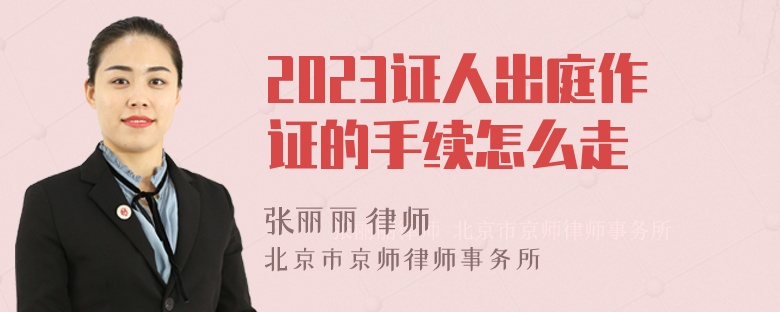 2023证人出庭作证的手续怎么走