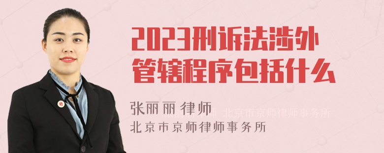 2023刑诉法涉外管辖程序包括什么