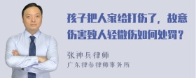 孩子把人家给打伤了，故意伤害致人轻微伤如何处罚？