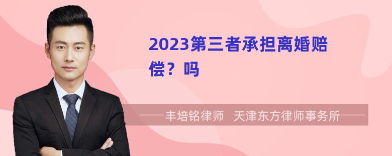 2023第三者承担离婚赔偿？吗