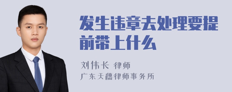 发生违章去处理要提前带上什么