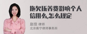 拖欠抚养费影响个人信用么,怎么规定