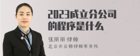 2023成立分公司的程序是什么