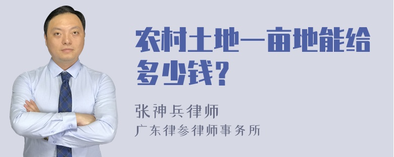 农村土地一亩地能给多少钱？