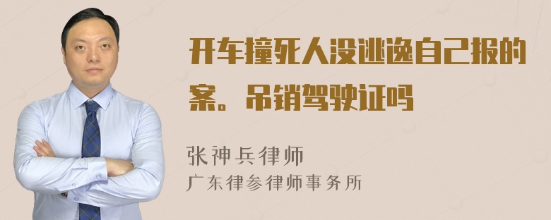 开车撞死人没逃逸自己报的案。吊销驾驶证吗