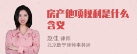 房产他项权利是什么含义