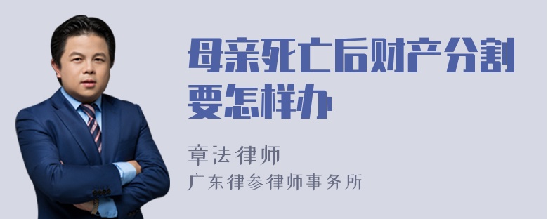 母亲死亡后财产分割要怎样办