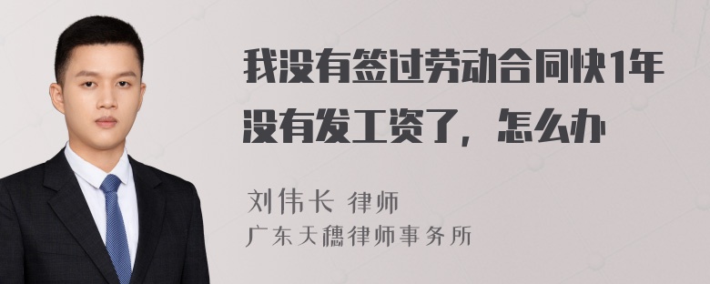 我没有签过劳动合同快1年没有发工资了，怎么办