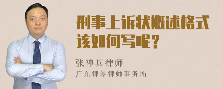 刑事上诉状概述格式该如何写呢？