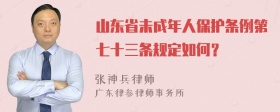 山东省未成年人保护条例第七十三条规定如何？