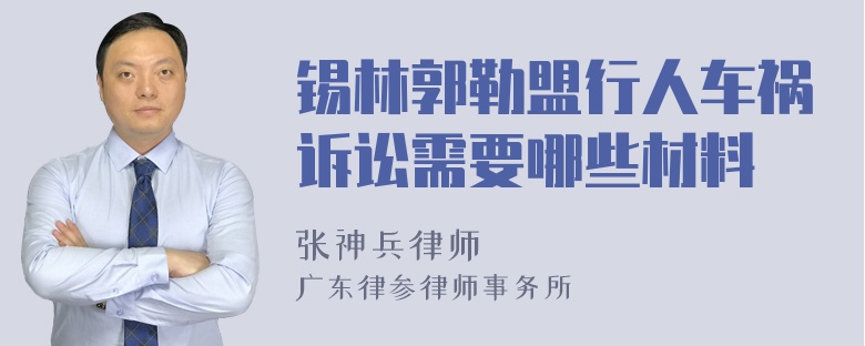 锡林郭勒盟行人车祸诉讼需要哪些材料