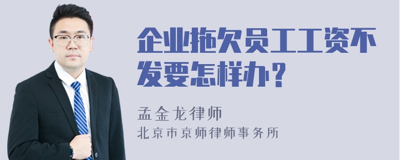 企业拖欠员工工资不发要怎样办？