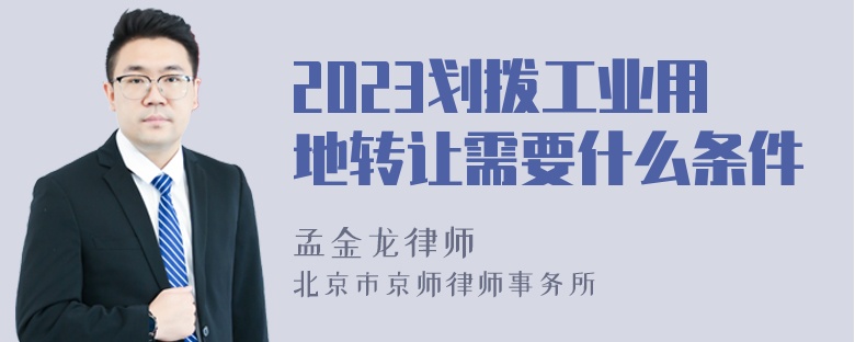 2023划拨工业用地转让需要什么条件