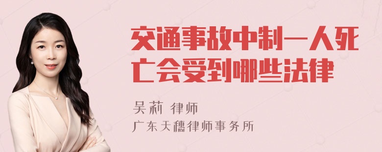 交通事故中制一人死亡会受到哪些法律