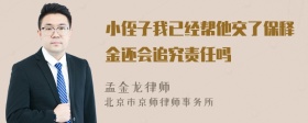 小侄子我已经帮他交了保释金还会追究责任吗