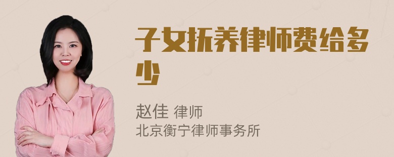 子女抚养律师费给多少