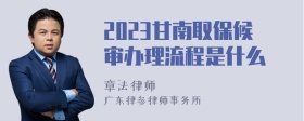 2023甘南取保候审办理流程是什么