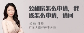 公租房怎么申请，我该怎么申请，请问