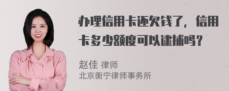 办理信用卡还欠钱了，信用卡多少额度可以逮捕吗？