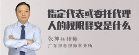 指定代表或委托代理人的权限释义是什么