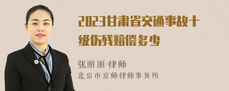 2023甘肃省交通事故十级伤残赔偿多少