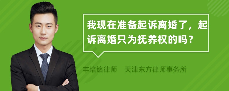 我现在准备起诉离婚了，起诉离婚只为抚养权的吗？