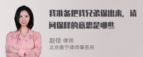 我准备把我兄弟保出来，请问保释的意思是哪些