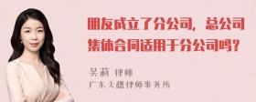 朋友成立了分公司，总公司集体合同适用于分公司吗？