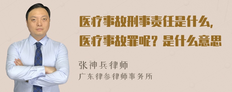 医疗事故刑事责任是什么，医疗事故罪呢？是什么意思