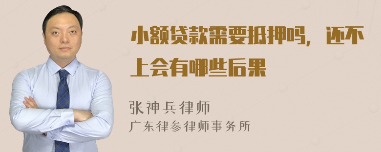 小额贷款需要抵押吗，还不上会有哪些后果