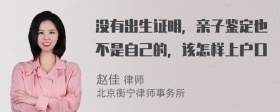 没有出生证明，亲子鉴定也不是自己的，该怎样上户口