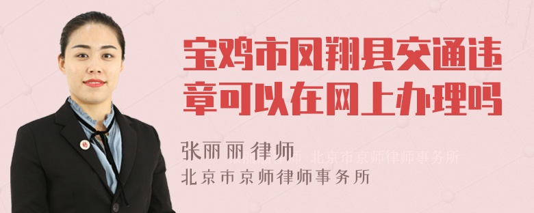 宝鸡市凤翔县交通违章可以在网上办理吗